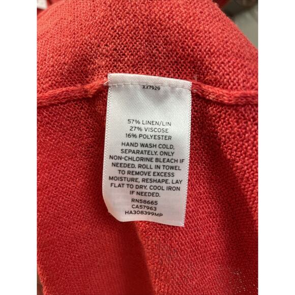 Halogen Womens Petite Coral Pink Long Sleeve Cardigan Sweater Pockets Size Small - Picture 3 of 4